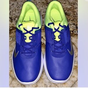 COPY - NIKE Akamai Cobalt Blue Volt White Silver Golf Shoes NEW Ladies Womens S…
